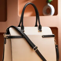 ALL ABOUT HER Colourblocked PU Oversized Structured Tote Bag-1
