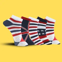 MJE Men Pack Of 5 Patterned Breathable Ankle-Length Socks-image-39