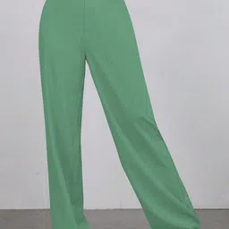 KERI PERRY Women Colourblocked Relaxed Straight Leg High-Rise Non Iron Trousers-image-81