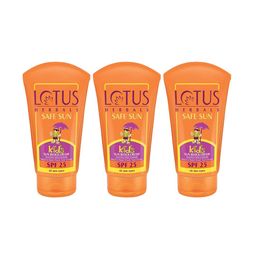 Lotus Herbals Set Of 3 Safe Sun Kids Sunscreen Cream With SPF 25 -100G Each-13