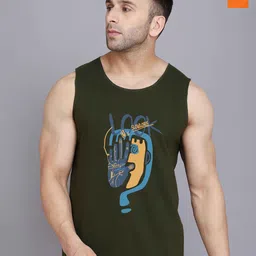 SLOWLORIS Men Pack Of 2 Printed Bio-Wash Combed Cotton Gym Vest-picture-29