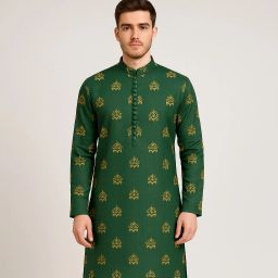 Men Printed Cotton Blend Straight Kurta-image-72