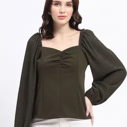 Madame Sweetheart Neck Puff Sleeve Top-picture-40