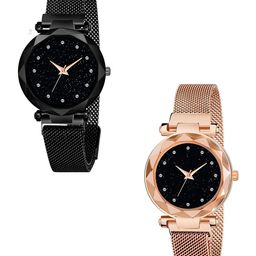 Gopal Shopcart Set Of 2 Women Analogue Watch GR_379_black_roseGold_12_Daimouns-image-84