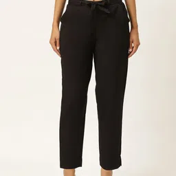 VYMO Women Slim Fit Easy Wash Formal Trousers-picture-34
