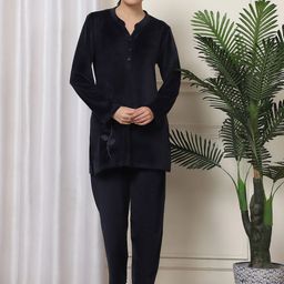 Kanvin Women Mandarin Collar Slip-On Night suit-picture-34