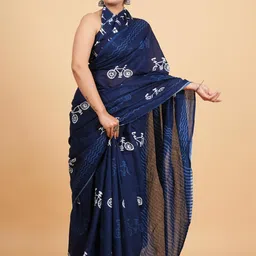 Lovwear Blue Pure Cotton Sarees-picture-13