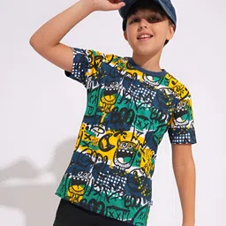 Jack & Jones Junior Boys Graphic Printed Round Neck Pure Cotton T-shirt-18