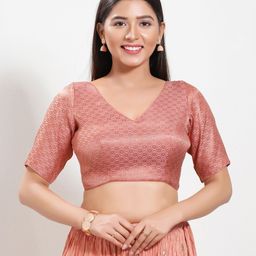 VAMAS - THE DESIGNER BLOUSES Women V-Neck Padded Saree Blouse-picture-50