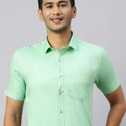 Ramraj Men Spread Collar Solid Cotton Formal Shirt-image-94
