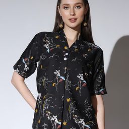 SZN Women Shirt Collar Floral Printed Top-image-16