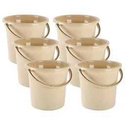 Kuber Industries Beige 6 Pieces Contemporary Glossy Bath Accessories Set 18 L each-19