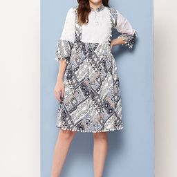 CORSICA Women White Polyester Abstract Printed Dress-picture-24