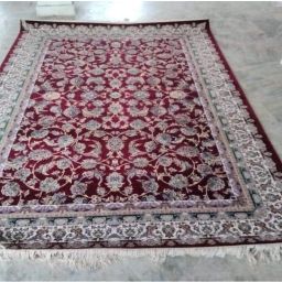 Orange, Beige Silk Carpet-image-9