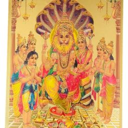 SHOP BY ROOM Gold Toned Foil Detail Laminated Lord Narsingh Wall Decor-image-31