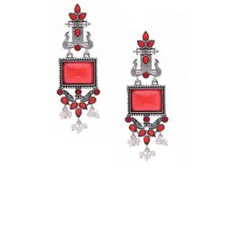 Anouk Set Of 2 Artificial Stones Studded and Beaded Drop Earrings image 4