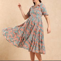Aanyor Floral Print Maternity Shirt Dress-image-3