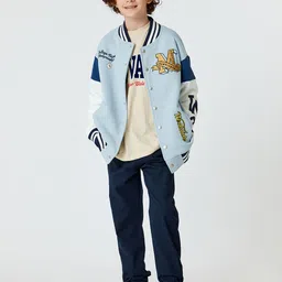 Koton Boys Longline Bomber with Patchwork Jacket-image-9