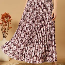 LookShine Women Floral Printed A-Line Maxi Skirt-image-97