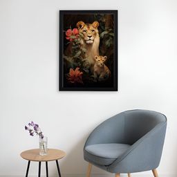 Giftii Brown & Black Printed Wooden Framed Art-image-97