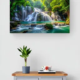 Tushaco Handicrafts Green Canvas Floral and Botanical Wall Paintings-image-58
