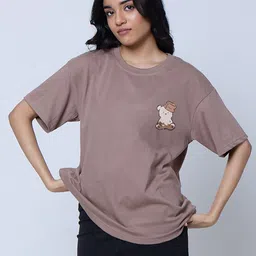 LoveDky Graphic Printed Drop-Shoulder Sleeves Cotton Oversized T-shirt-picture-44