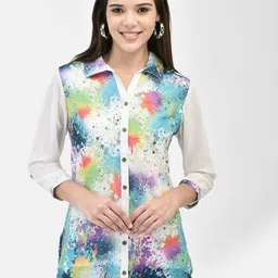FUTURO Floral Print Georgette Styled Back Top-image-22