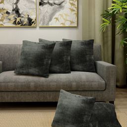 Arrabi Green Set of 5 Woollen Square Cushion Covers-1