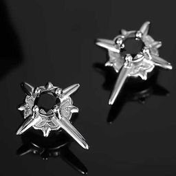 Bling Queen Stainless Steel Silver-Plated Cubic Zirconia studded Star Shaped Studs-52