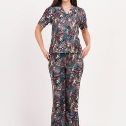 FIMS Printed Notched Lapel Collar Shirt With Trousers Co-Ords-17