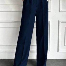 Next One Women Smart Straight Fit High-Rise Easy Wash Pleated Trousers-picture-47