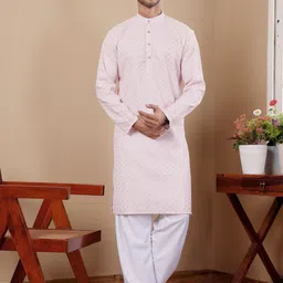 Rawayi Men Geometric Thread Work Kurta-picture-9