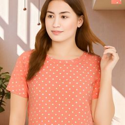 Unicus Apparel Women Pack of 2 Polka Printed Round Neck Studded Georgette Crop Tops-image-84