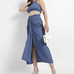 PINACOLADA Draped Top With Skirt Co-ords-14