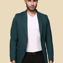 SHOWOFF Slim-Fit Cotton Single Breasted Blazer-picture-57