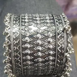 Sangria Oxidised Beaded Bangle-34