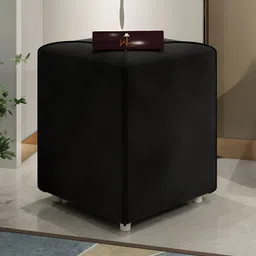 Wooden Twist Black Wooden Rectangular Ottoman-image-27