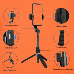 subton Video Stabilizer with 360Rotation|SingleAxis|AutoBalance AntiShake Single Gimbal for Mobile image 2