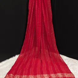 Trendmalls Stripped Zari Work Chinon Silk Dupatta-picture-14