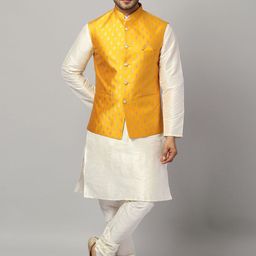 Ethluxis Men Regular Dupion Silk Kurta with Churidar-9