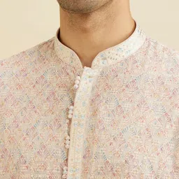 Manyavar Men Printed Regular Kurta with Pyjamas image 3