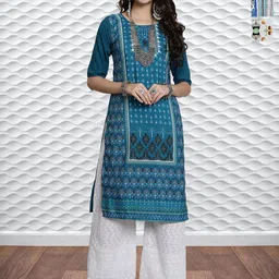 HERE&NOW Selection Of 3 Printed Straight Kurtas-image-48