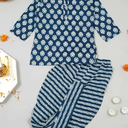 LITTLE GINNIE Boys Floral Printed Kurta with Dhoti Pant-22