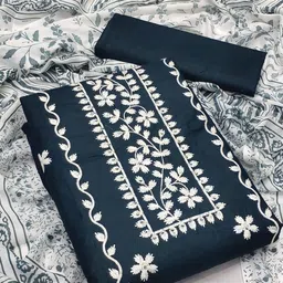 A TO Z CART Embroidered Pure Cotton Unstitched Dress Material-image-30
