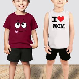 MGRS Boys Pure Cotton Printed T-shirt & Shorts-picture-47