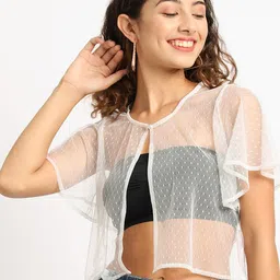 Moonaa Fashion Cotton Open Front Shrug-50