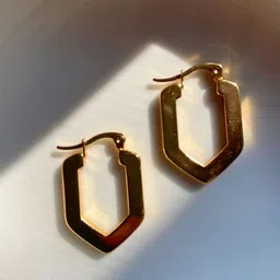 WEAVING HOMES Triangular Abstract Everyday Hoops Earrings-58