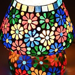 SOMIL Multicoloured Printed Glass Table Lamp-image-94