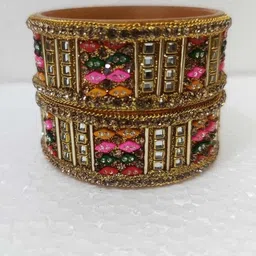 SAVORADE Set Of 2 Multi Glass Bangle-picture-24