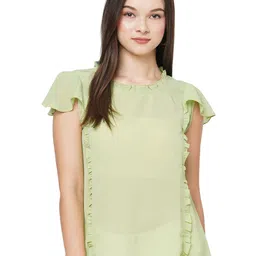 G0-4 IT Women Flutter Sleeve Ruffles Top-picture-25